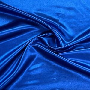 Vibrant Blue Satin Shantung Fabric
